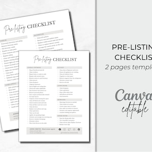 Real Estate Pre-Listing Checklist| Home Selling Guide| Home Seller Checklist| Listing Presentation| Realtor Marketing| Sellers Agent