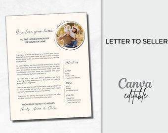Letter to Seller| Home Offer Letter Template| House Offer Letter| Letter to Home Seller | Real Estate Editable Printable| House Offer Letter