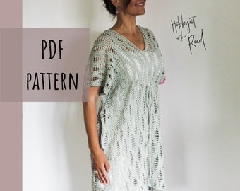 Choppy Waves Tunic Crochet PATTERN, Instant Download PDF, Crocheted Wave Stitch Bikini Cover Up, How To Tutorial Instructions