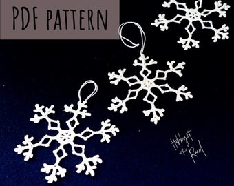 Lacy Snowflake Easy Crochet PATTERN, Instant Download PDF, Basic Crochet Along Snowflakes Christmas Motif Snow Tutorial Instructions