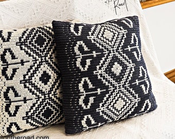 Baltic Vibes Cushion Cover Crochet PDF PATTERN, Traditional Pillow, Unique Easy Crochet Project, Mosaic Crochet Traditional Patterns
