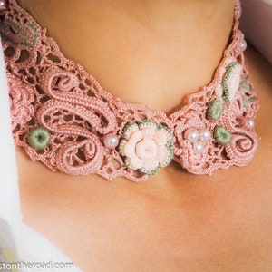 Crochet Choker Collar PATTERN, Instant Download PDF, Basic Easy Irish Lace Project, Collars Chokers Tutorial, Instructions Tutorials