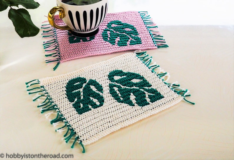 Monstera Leaves Coaster Crochet PATTERN Swiss Cheese Plant Etsy UK
