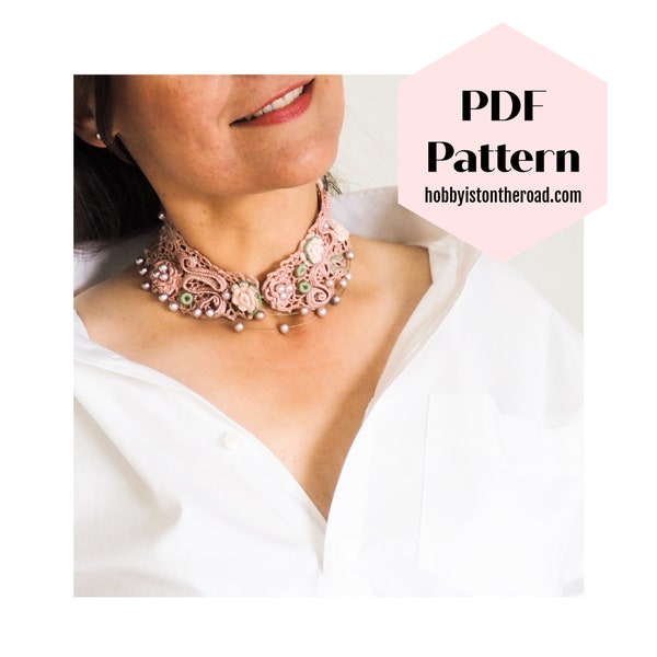 Crochet Choker Collar Pattern: Easy Irish Lace Project (PDF Download)