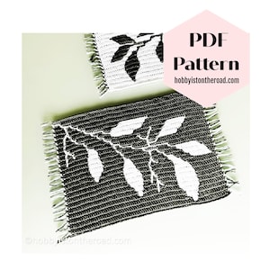 Virkmönster för bordsunderlägg med lövhäckar: Bordsunderlägg med mosaiköverlägg (PDF-nedladdning)