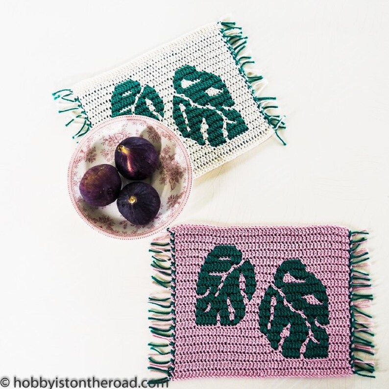 Monstera Leaves Coaster Crochet PATTERN Swiss Cheese Plant Etsy UK