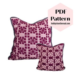Apple Blossoms Cushion Cover Crochet Pattern - Mosaic Overlay Technique Instant PDF Download Only Basic Crochet Skills Required
