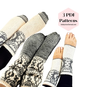 Paquete de patrones de calcetines de crochet: calcetines de mosaico Baltic Winds (3 patrones en PDF)