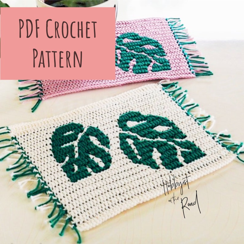 Monstera Leaves Coaster Crochet PATTERN Swiss Cheese Plant Etsy UK