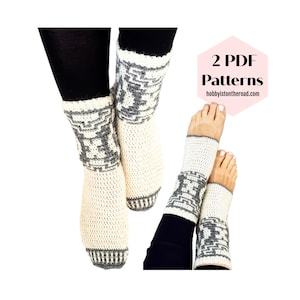 Dos patrones de calcetines de crochet con mosaico: calcetines Baltic Winds Snug y calcetines de yoga (2 patrones en PDF)