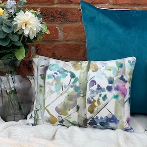 Floral Cushion, Patterned Scatter Pillow, Velvet Cushion, Cushion Cover UK, Tree Cushion UK, Voyage Cushion, Jade Velvet Cushion