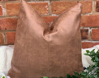 Leather pillow | Etsy Genuine leather pillow | Etsy