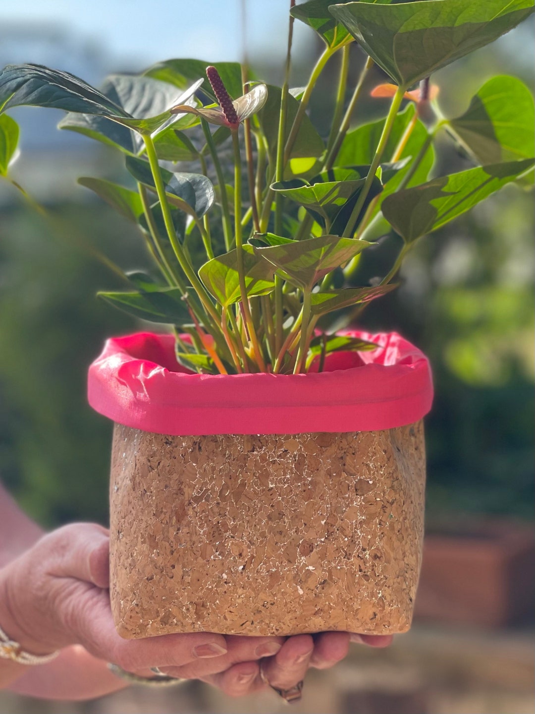 Fabric Plant Pot, Indoor Plant Pot UK, Fabric Planter, Rustic Plant Pot, Vegan Plant Holder