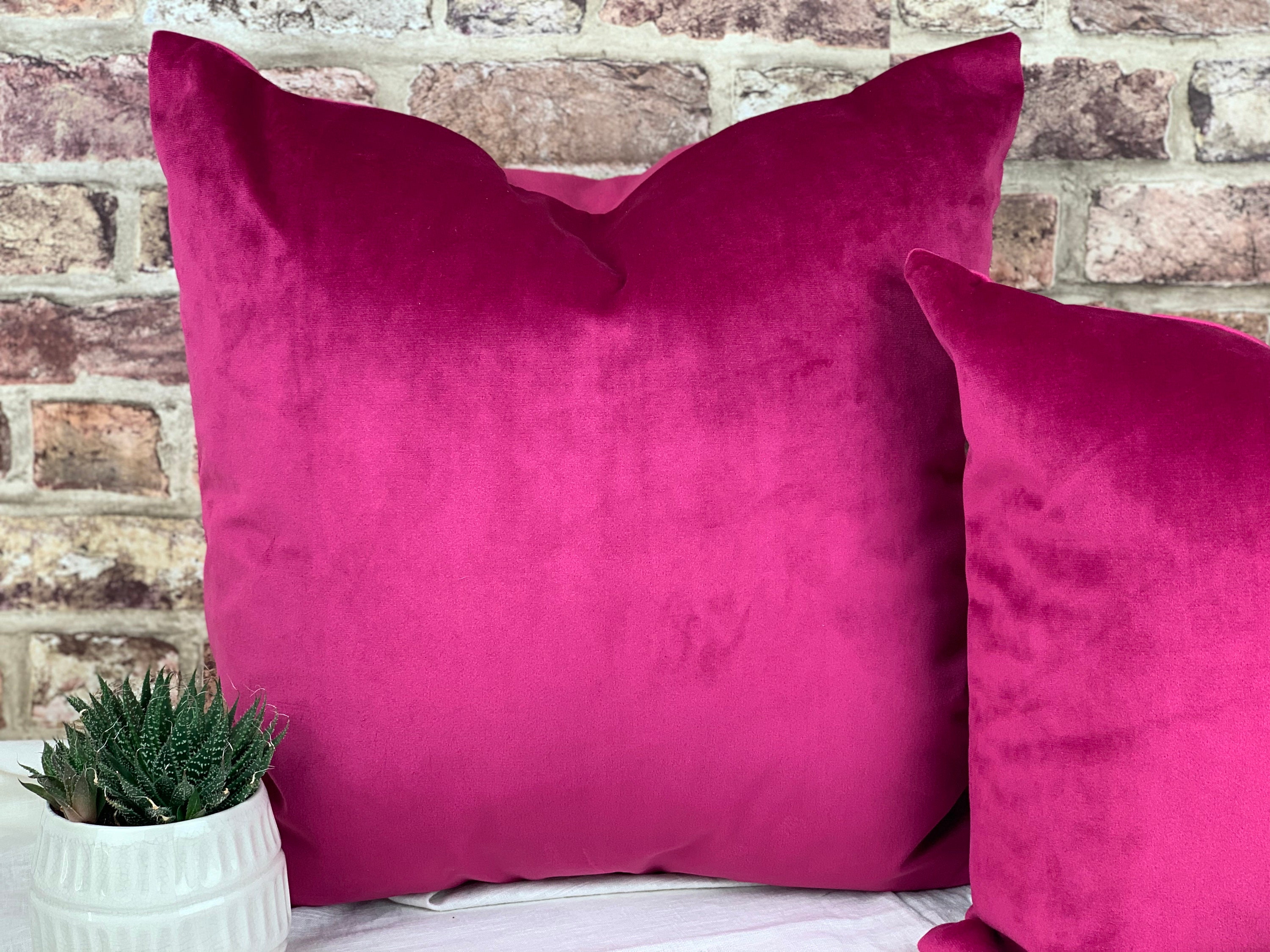 Velvet Cushion Pink Velvet Cushion Cerise Velvet Pillow Etsy UK