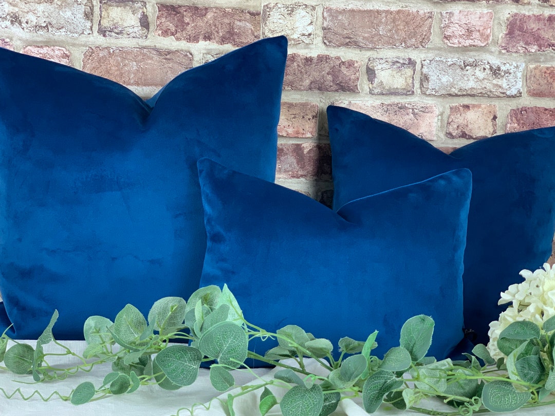 Royal Blue Velvet Cushion, Dark Blue Cushion, Sapphire Pillow, Cushion