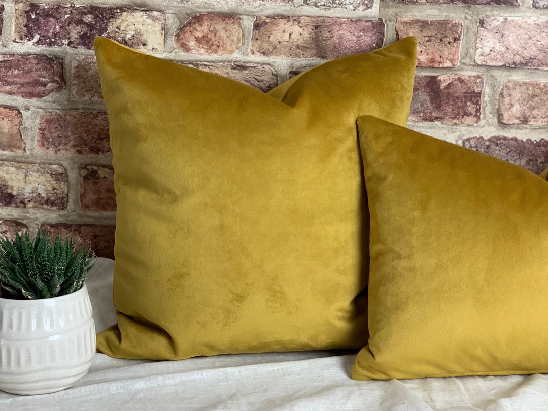 Tumeric Velvet Cushion, Gold Velvet Cushion, Ochre Velvet Pillow
