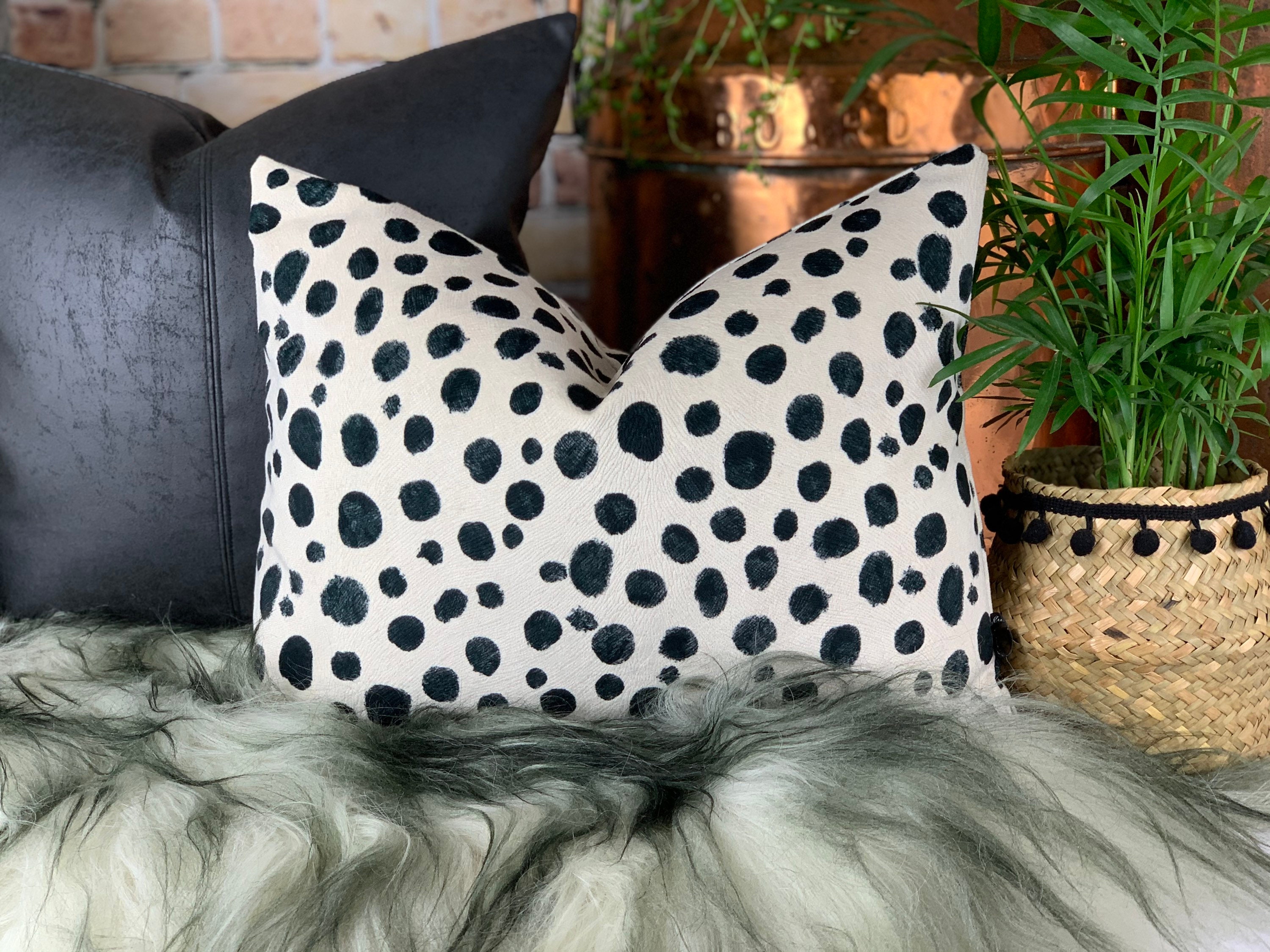 Animal Print Cushion Spotty Cushion Dog Cushion Velvet Etsy UK