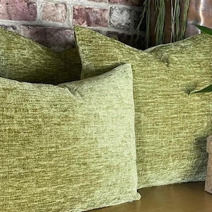 Velvet Cushion, Moss Cushion Cover, Light Green Pillow, Velvet Scatter Cushion, Cushion Covers UK