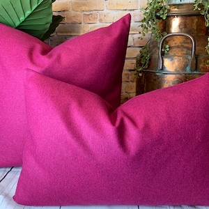 Pink Cushion Cover UK, Wool Pillow, Cushion Cover Uk, Pink Wool Pillow, Raspberry Wool Cushion