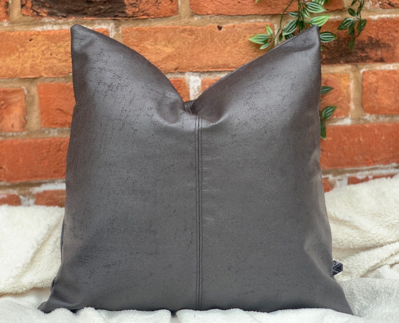 Faux Leather Cushion Imitation Leather Pillow Tan Leather Etsy UK