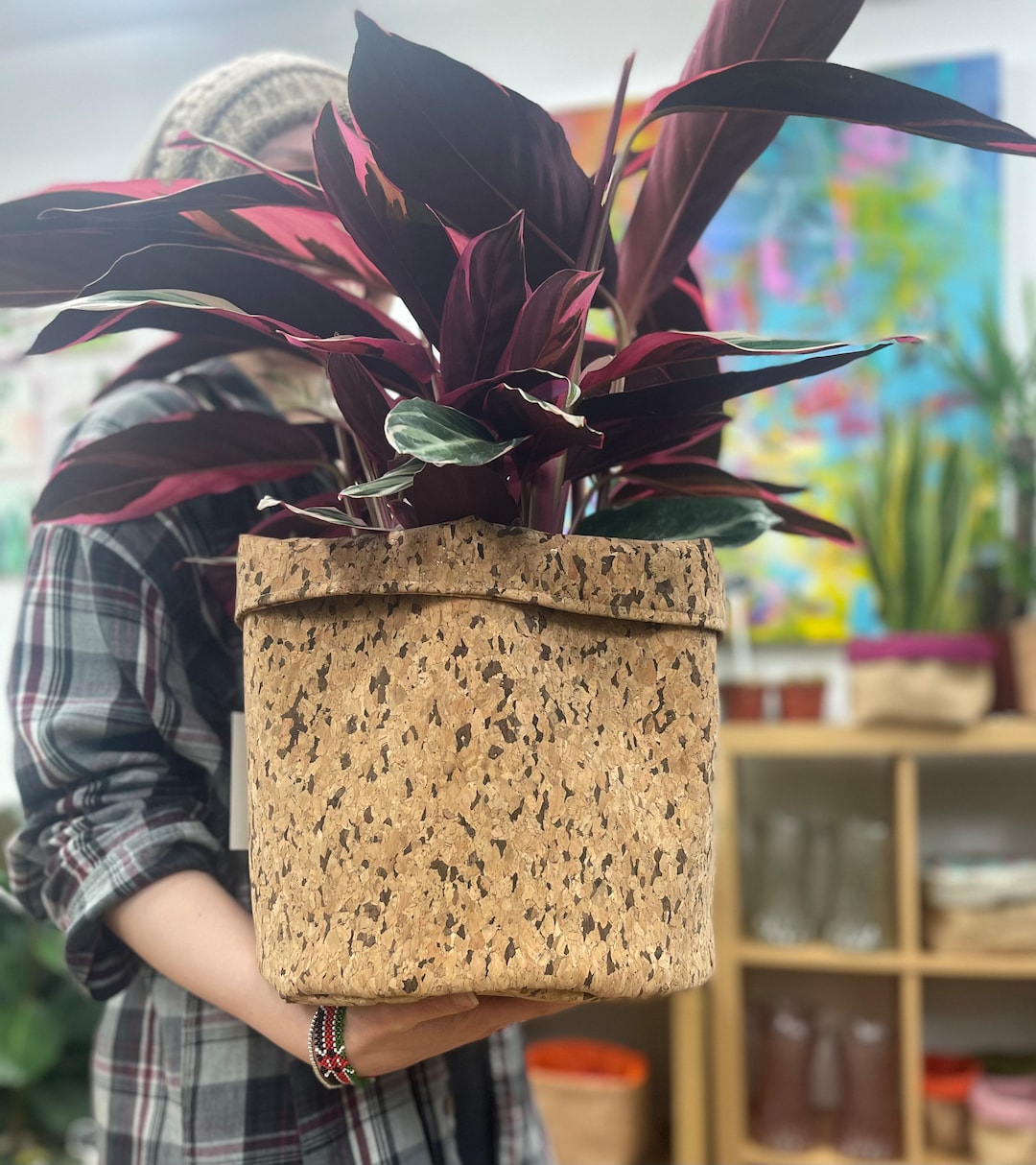 Indoor Planter, Fabric Plant Pot, Indoor Plant Pot UK, Fabric Planter, Vegan Plant Holder