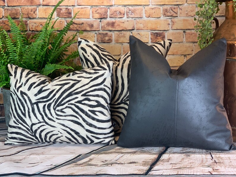 Faux Leather Cushion Imitation Leather Pillow Tan Leather Etsy UK