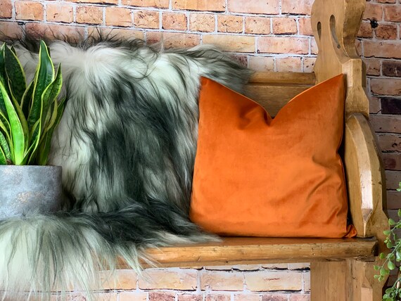 Copper Velvet Cushion Burnt Orange Velvet Pillow Lumbar Cushion Cushion Cover UK Etsy