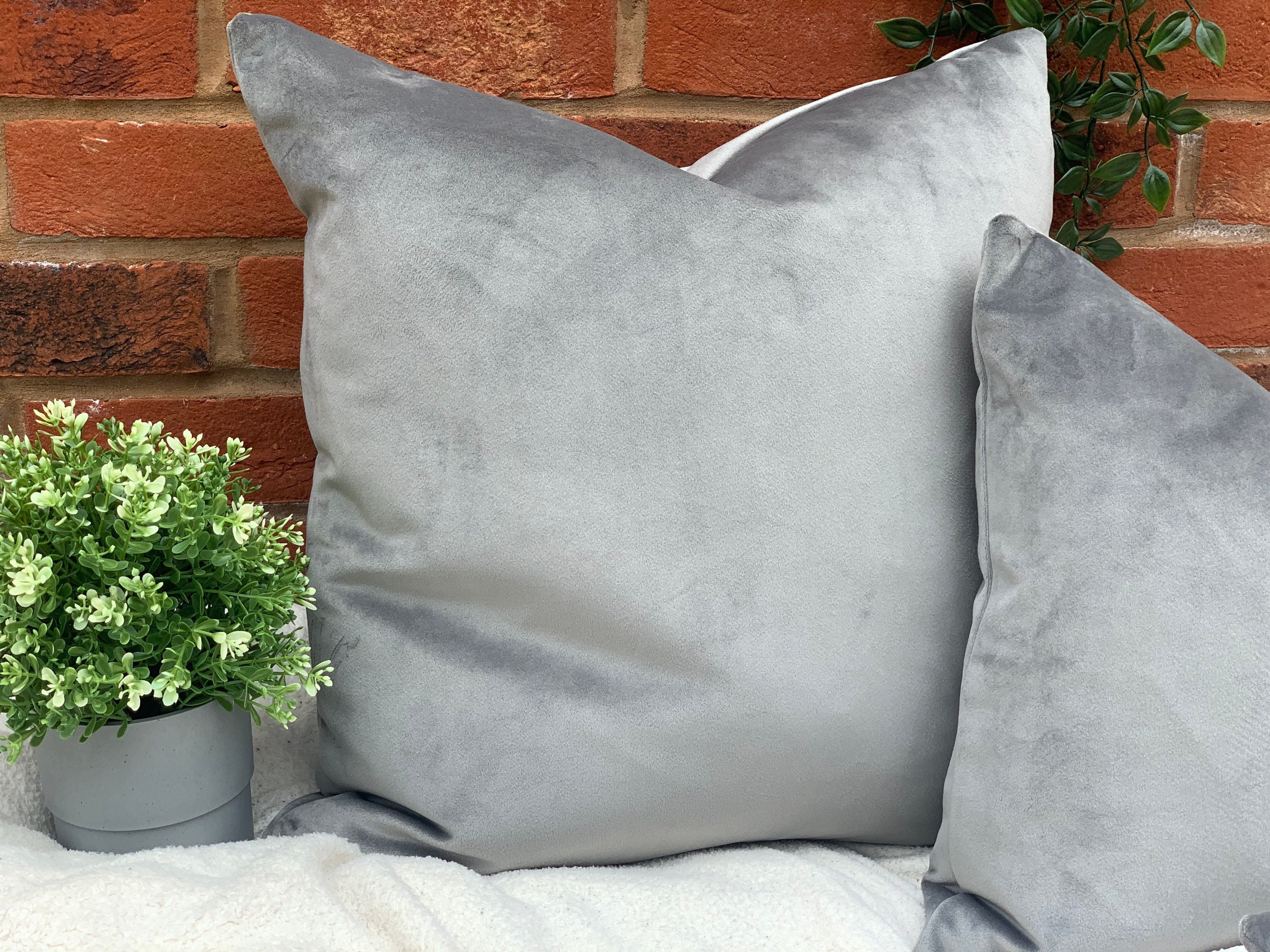 Slate Grey Velvet Cushion Cushion Covers UK Grey Velvet Etsy