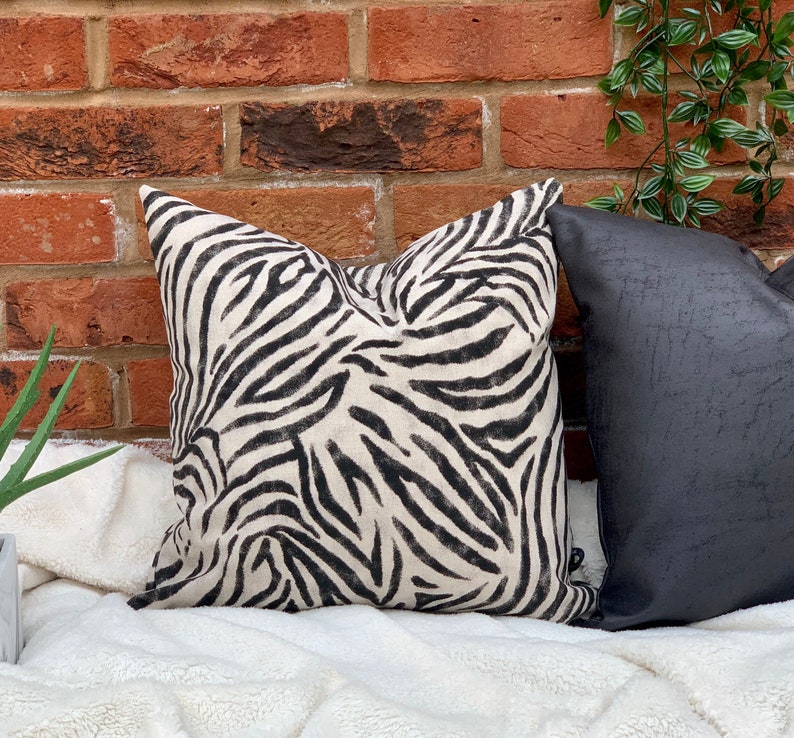 Zebra Print Cushion Animal Print Cushion Cushion Covers UK Etsy