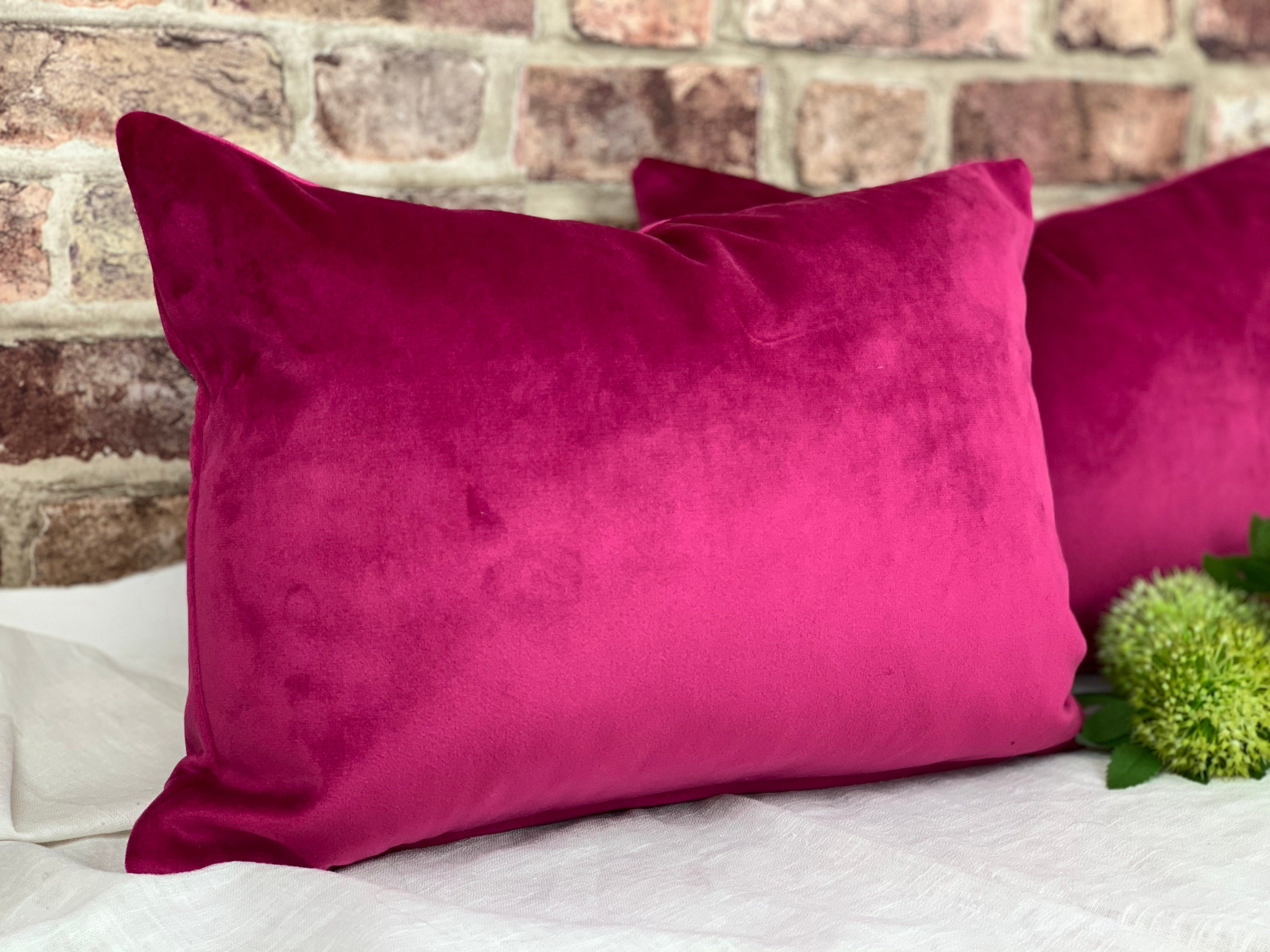 Velvet Cushion UK Pink Velvet Cushion Cerise Velvet Pillow Etsy
