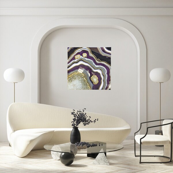 Purple Geode Resin Art Etsy