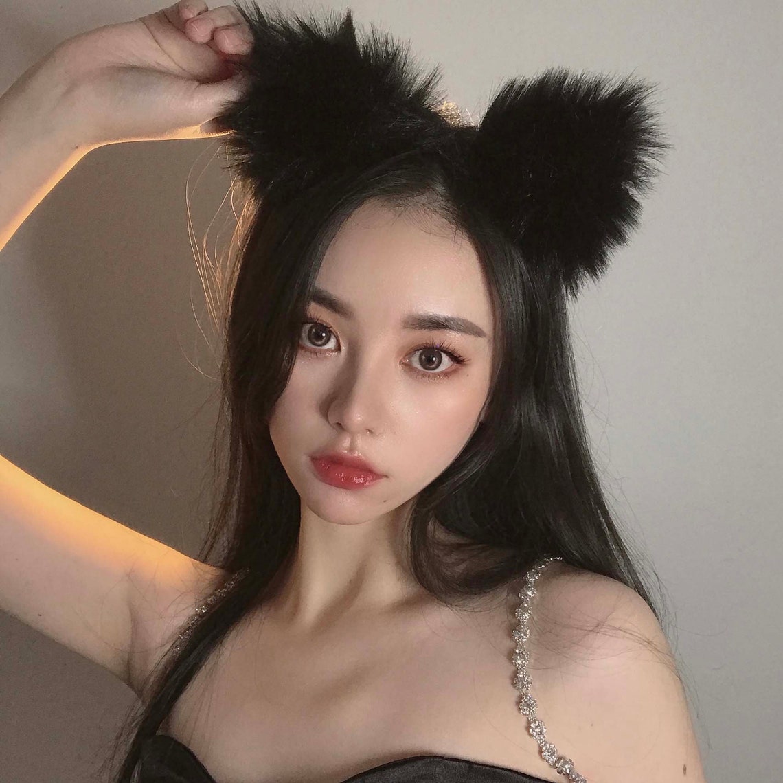 cat ears cosplay Black