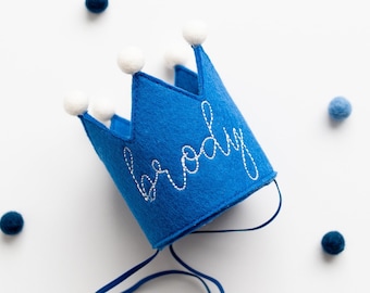 Chagall Blue Birthday Crown Embroidered Birthday Crown for Dogs First Birthday Crown Custom Dog Birthday Hats Dog Birthday Dog Party Hat