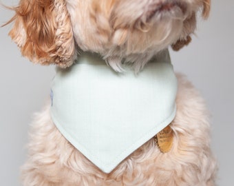 SPEARMINT - Cotton Blend Dog Bandana for Dog Engagement Dog Bandana Puppy Gift New Dog Gift Personalized Dog Bandana Snap on Custom Dog