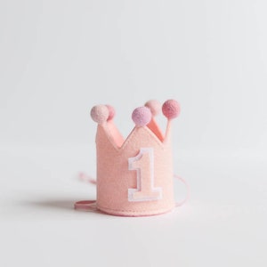 Baby Pink Dog Birthday Crown Mini Dog Birthday Hat Dog Hat Dog Birthday Crown Personalized Puppy Birthday Dog Party Hat Dog Number Crown