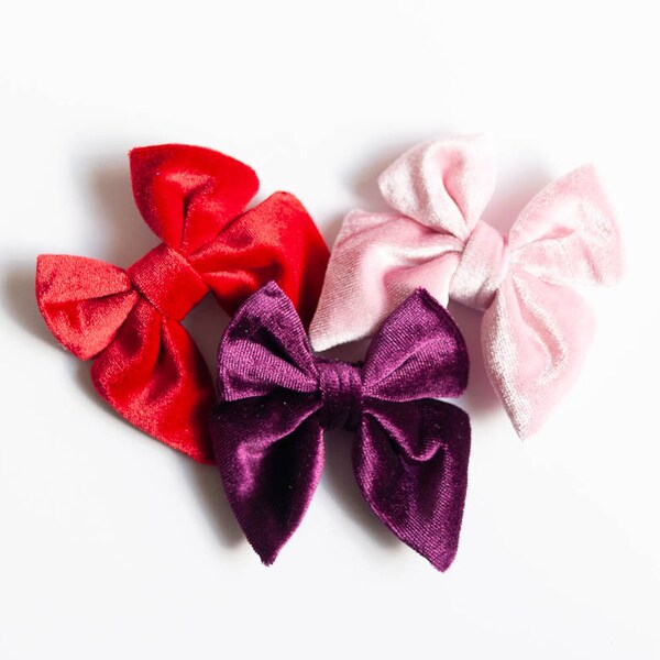 Velvet Bow for Dogs with Alligator Clip | 3" Velvet Bows