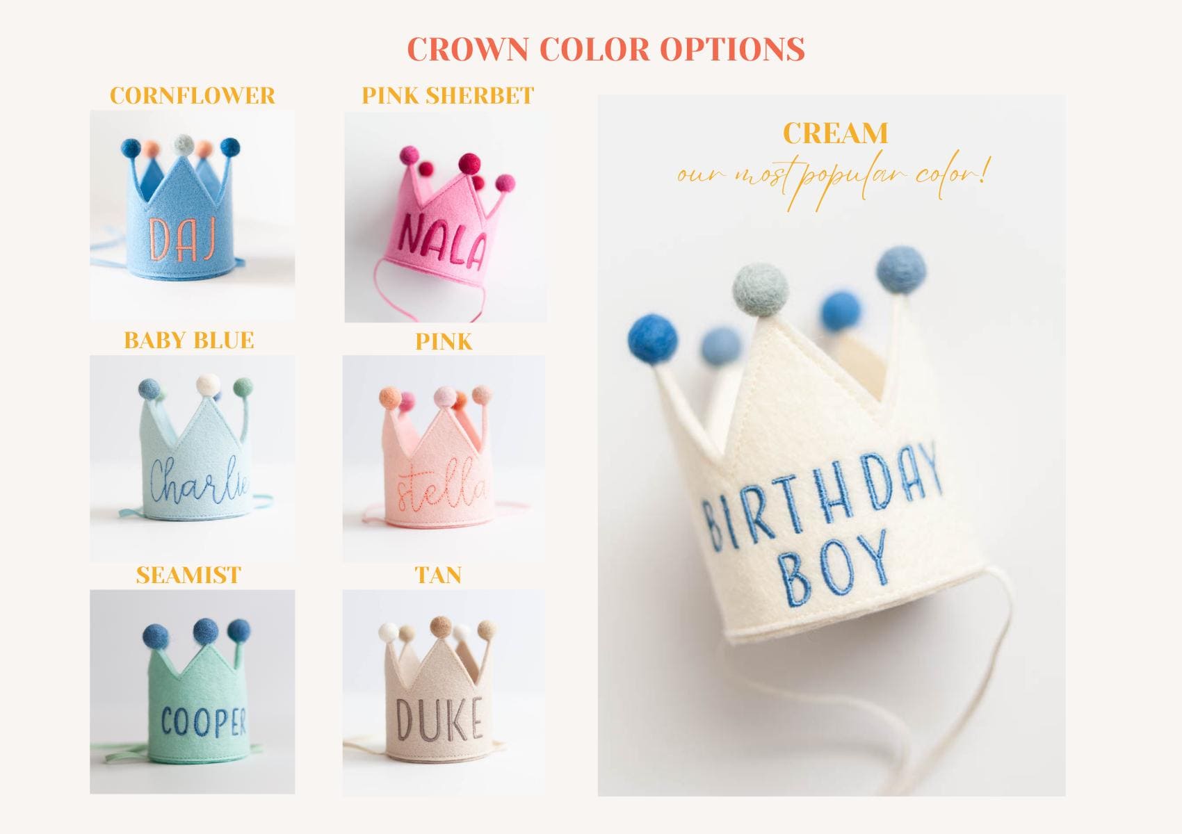 Tan Baby Half Birthday Crown, 1/2 Birthday Crown for Baby, Half Birthday Girl Outfit, Baby Half Birthday Hat for Photos | Choose Crown Color