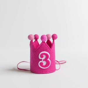 fuchsia birthday hat with number