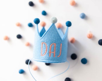 Cornflower Embroidered Birthday Crown for Dogs First Birthday Crown Custom Dog Birthday Hat Birthday Keepsake Party | INSPIRED BY COOKIES