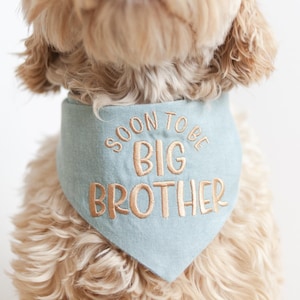 Soon to Be Big Brother Dog Bandana | Dog Pregnancy Announcement | Baby Reveal Dog Bandana | Personalized Embroidered Dog Bandana