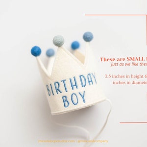 Baby Birthday Boy Crown First Birthday Crown Custom Baby Birthday Hats Baby Birthday Keepsake Baby Party Hat Birthday Country Kitchen Blue image 2