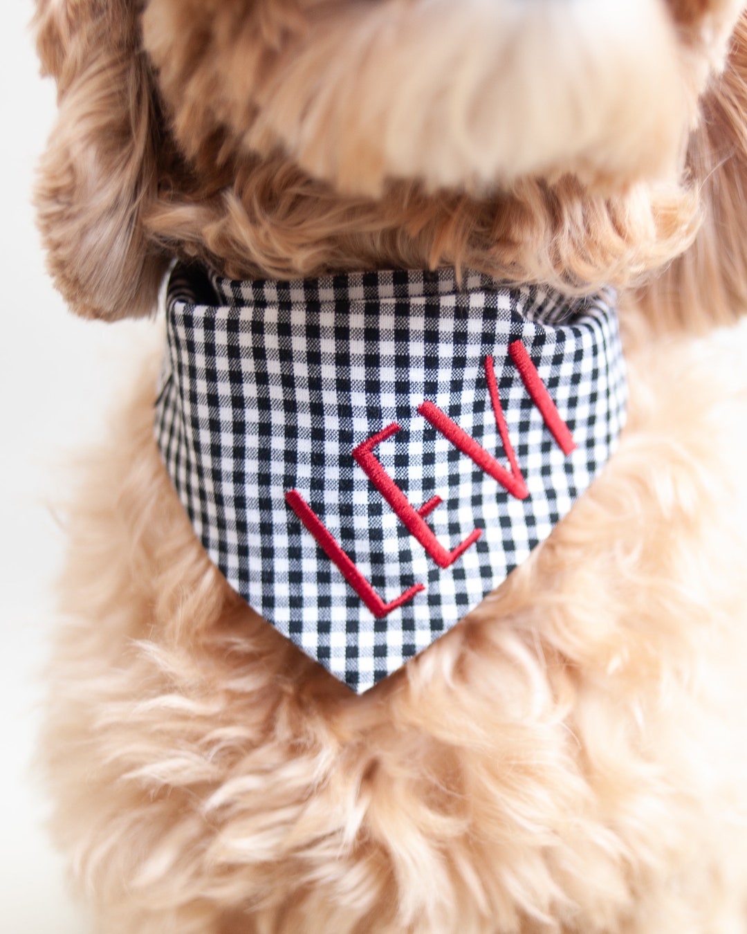 Dog Bandana BLACK Gingham Bandana for Dogs Snap on Dog Bandana Etsy
