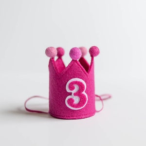 fuchsia birthday hat with number for baby and toddler