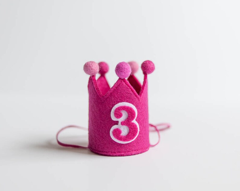 fuchsia birthday hat with number for baby and toddler