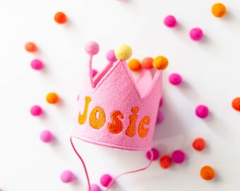 Groovy Birthday Crown Embroidered Crown for Dogs First Birthday Crown Custom Dog Birthday Hats Keepsake Dog Party Hat | INSPIRED BY COOKIES