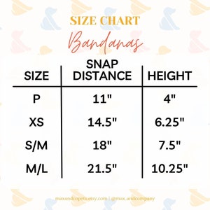 dog bandana sizing chart