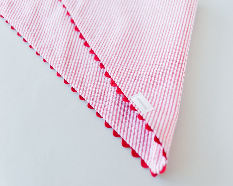 DOG Bandana With Snaps / Bandana for Dogs / Red Seersucker Etsy