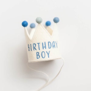 Baby Birthday Boy Crown First Birthday Crown Custom Baby Birthday Hats Baby Birthday Keepsake Baby Party Hat Birthday Country Kitchen Blue image 5