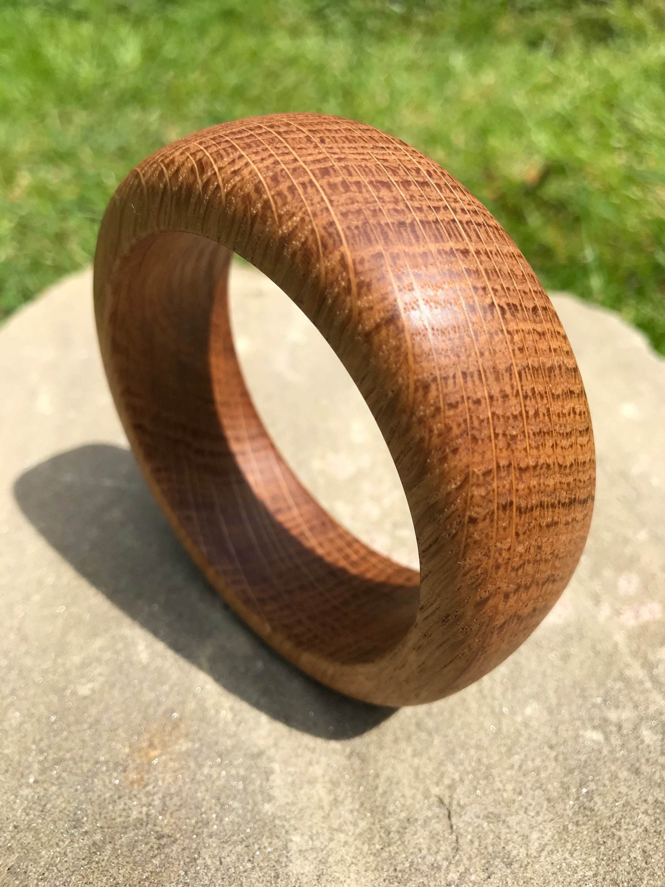 Handmade Oak Wood & Marble Bracelet