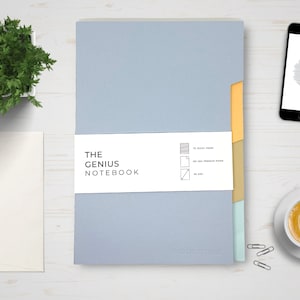 The Genius Notebook - Blue B5 Notebook |  Lined Notebook 4 Tabs Soft Cover | Journal | Diary | Work | Office | Luxury | Premium Stationery